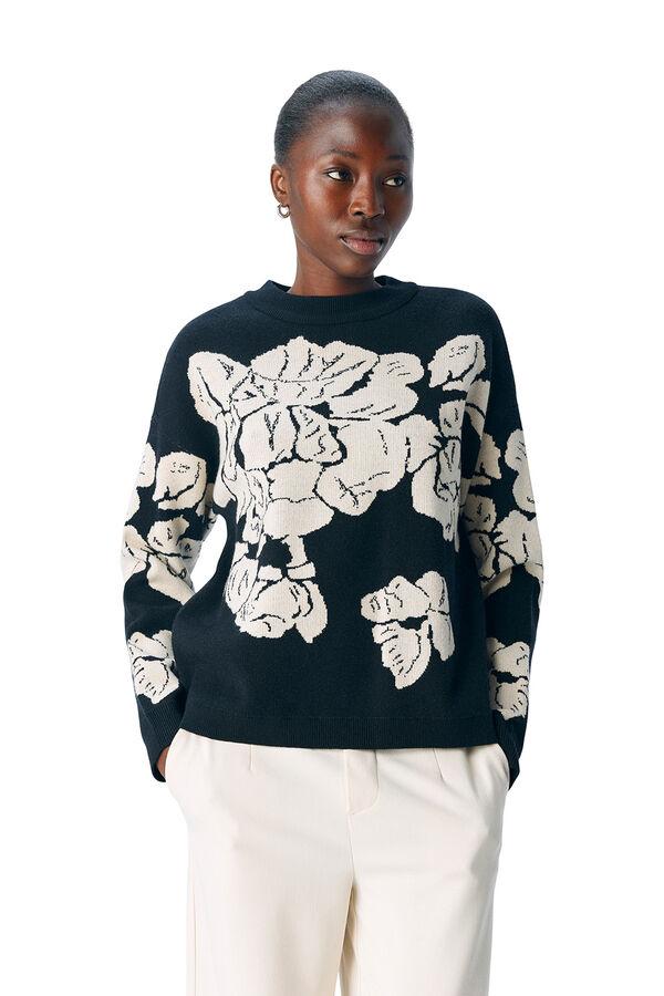 Object Jersey punto estampado Negro