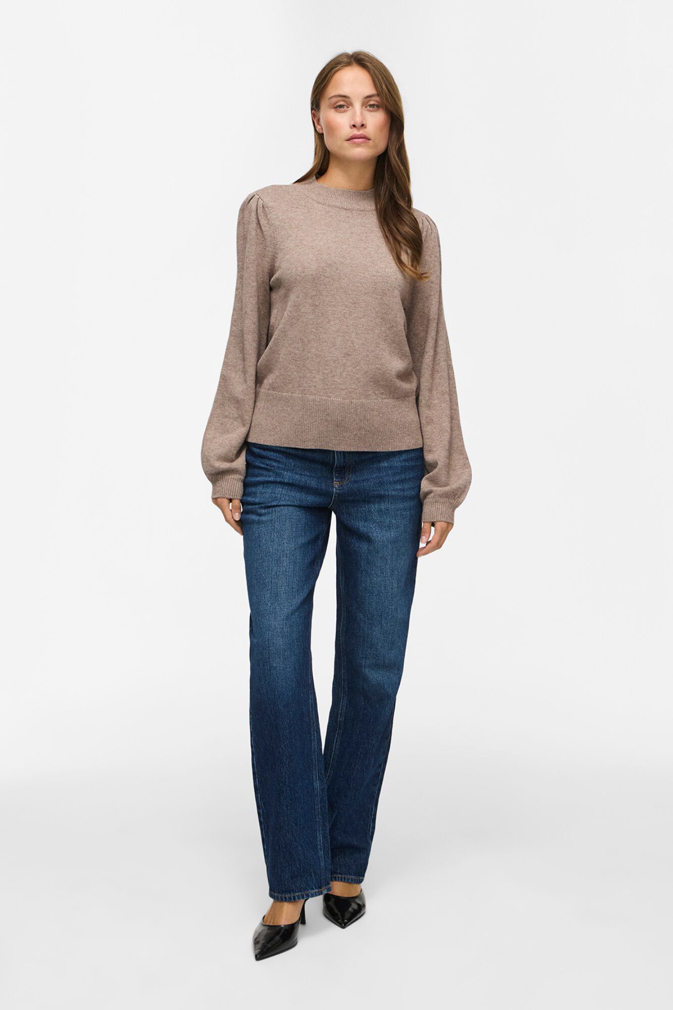 Vila Jersey de punto fino cuello alto
