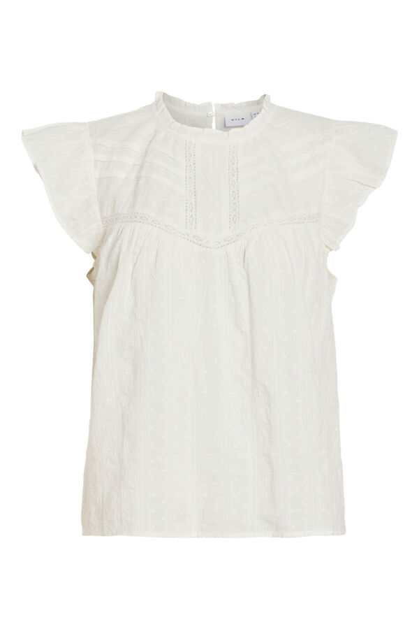 Vila Blusa de manga corta de algod&oacute;n org&aacute;nico Blanco