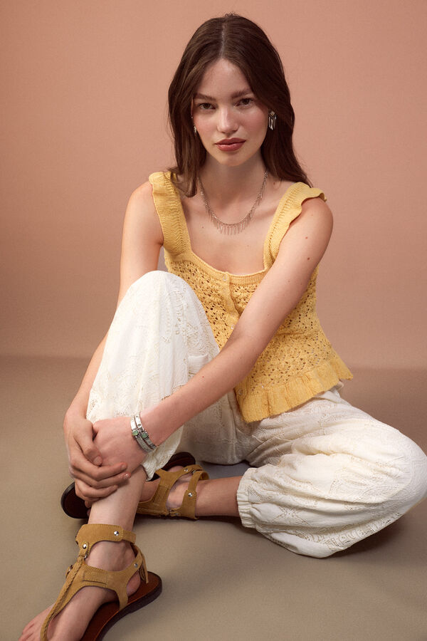 Slowlove Top punto tirantes Amarillo