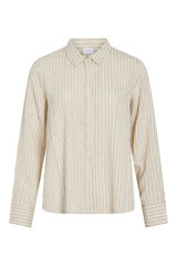 Vila Camisa de rayas con viscosa Beige