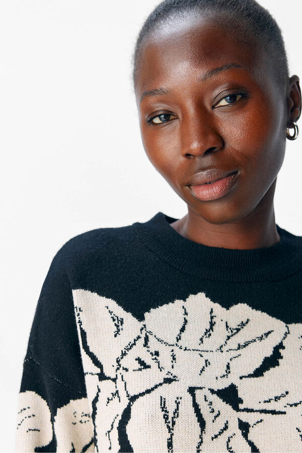 Object Jersey punto estampado Negro