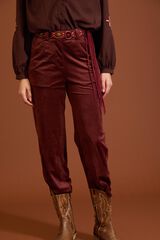 Meisie Pantalones de pana plisados Granate