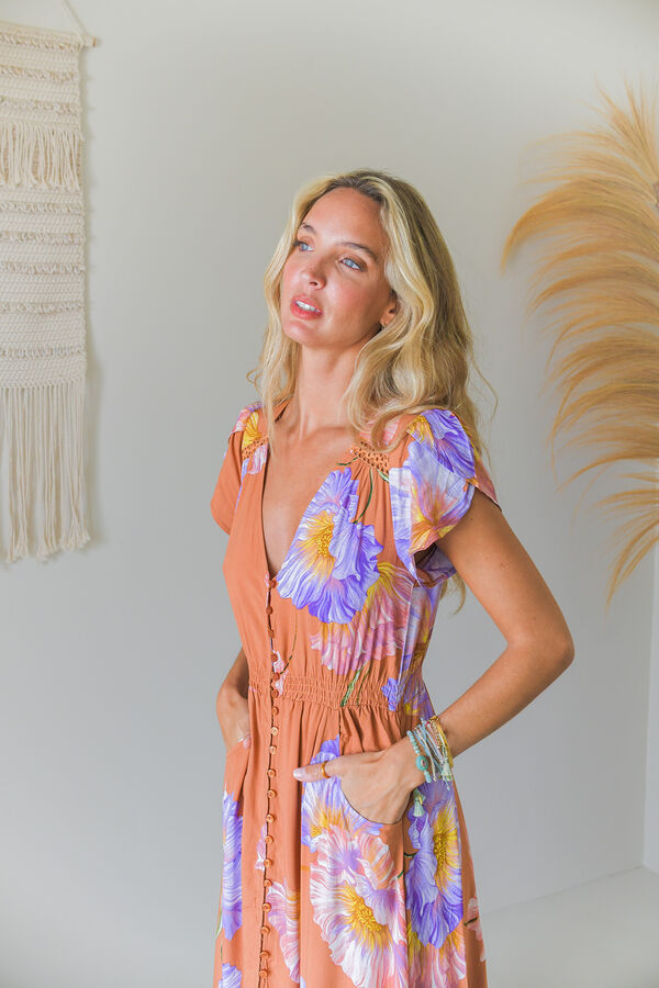 Jaase Vestido largo Carmen Naranja