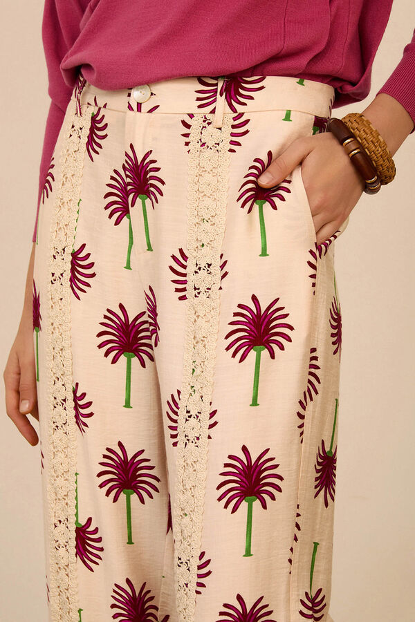 Meisie Pantal&oacute;n cropped estampado Estampado blanco