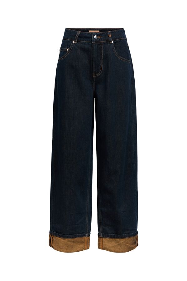 Object Jeans rectos vuelta en el bajo Azul marino