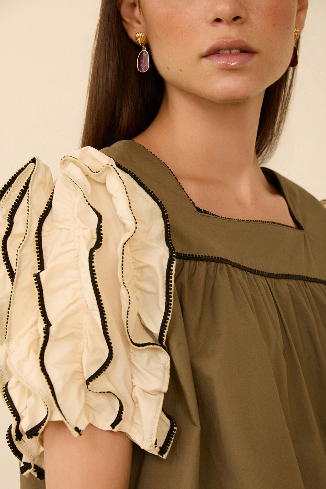 Meisie Blusa manga corta volantes