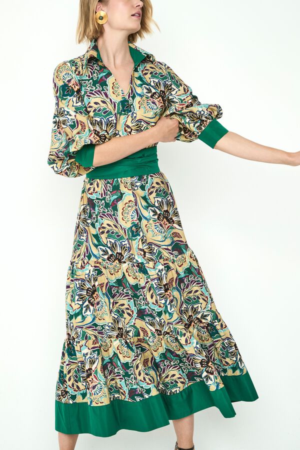 Panambi Vestido midi estampado Giana Estampado verde