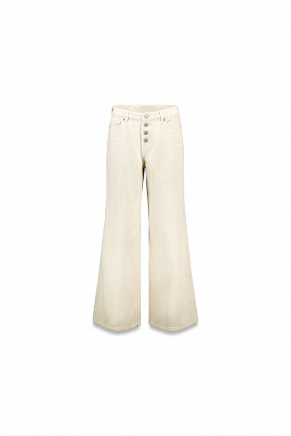 Slowlove Jeans wide buttons Marfil