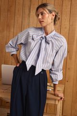 Pol&iacute;n Et Moi Camisa lazada rayas Giomar Azul
