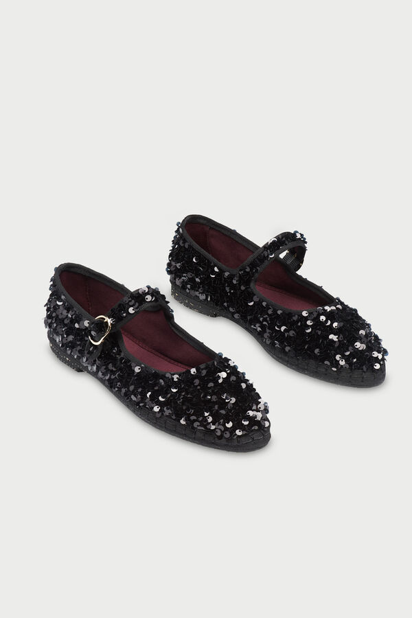 Flabelus Mercedita con lentejuelas Negro