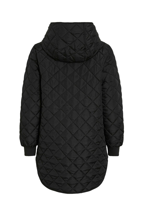 Vila Abrigo acolchado guateado con capucha Negro