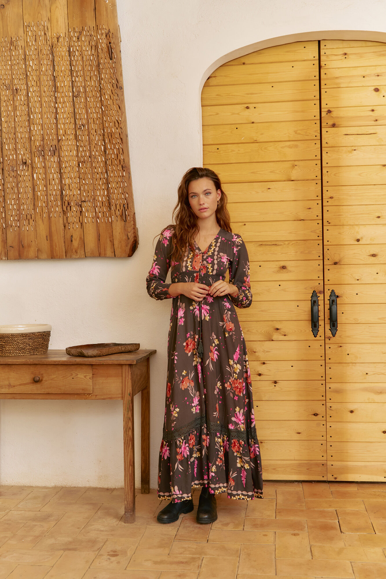 Jaase Vestido largo Sabrina estampado monarch