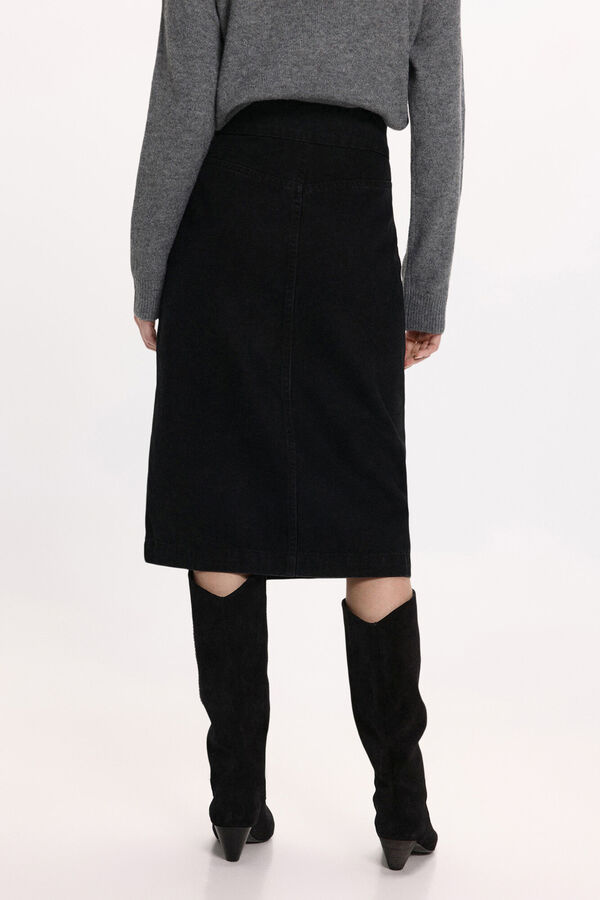 Vila Falda vaquera midi Negro