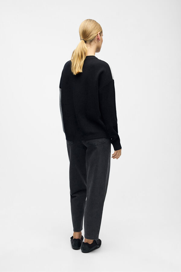 Object Jersey punto estampado Negro