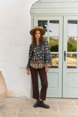 Jaase Blusa nadia estampado Nomade Estampado azul