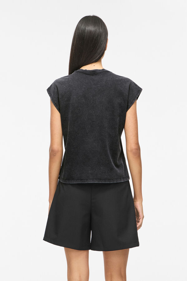 Vila Camiseta vintage con estampado Negro