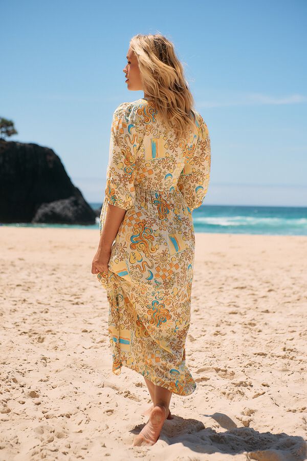Jaase Vestido midi Ivy Estampado amarillo