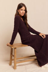 Slowlove Vestido punto aranés Granate