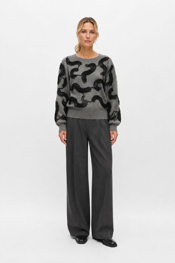 Object Jersey bordado cord&oacute;n Gris