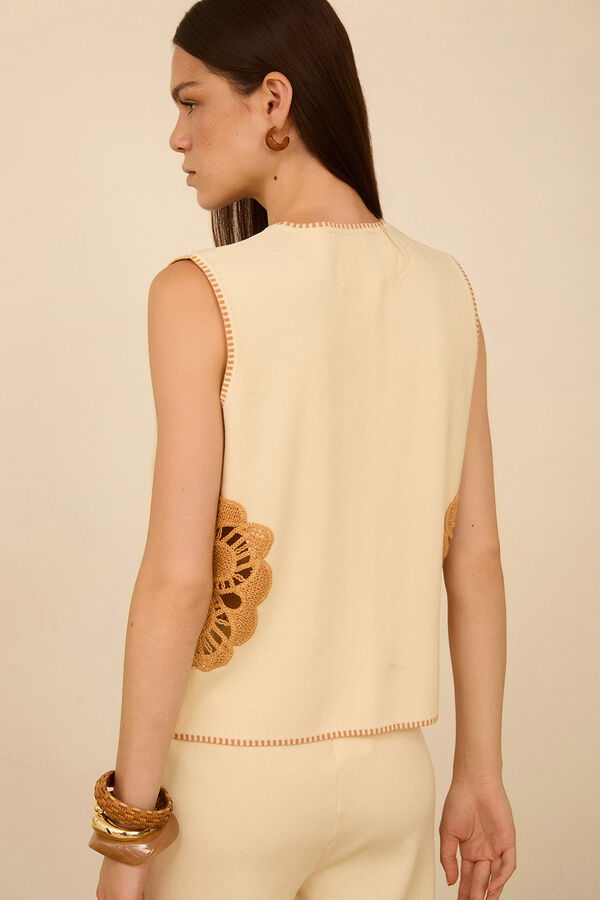 Meisie Chaleco de punto Beige
