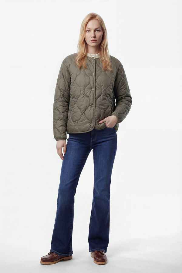 Vila Abrigo acolchado ultraligero Beige