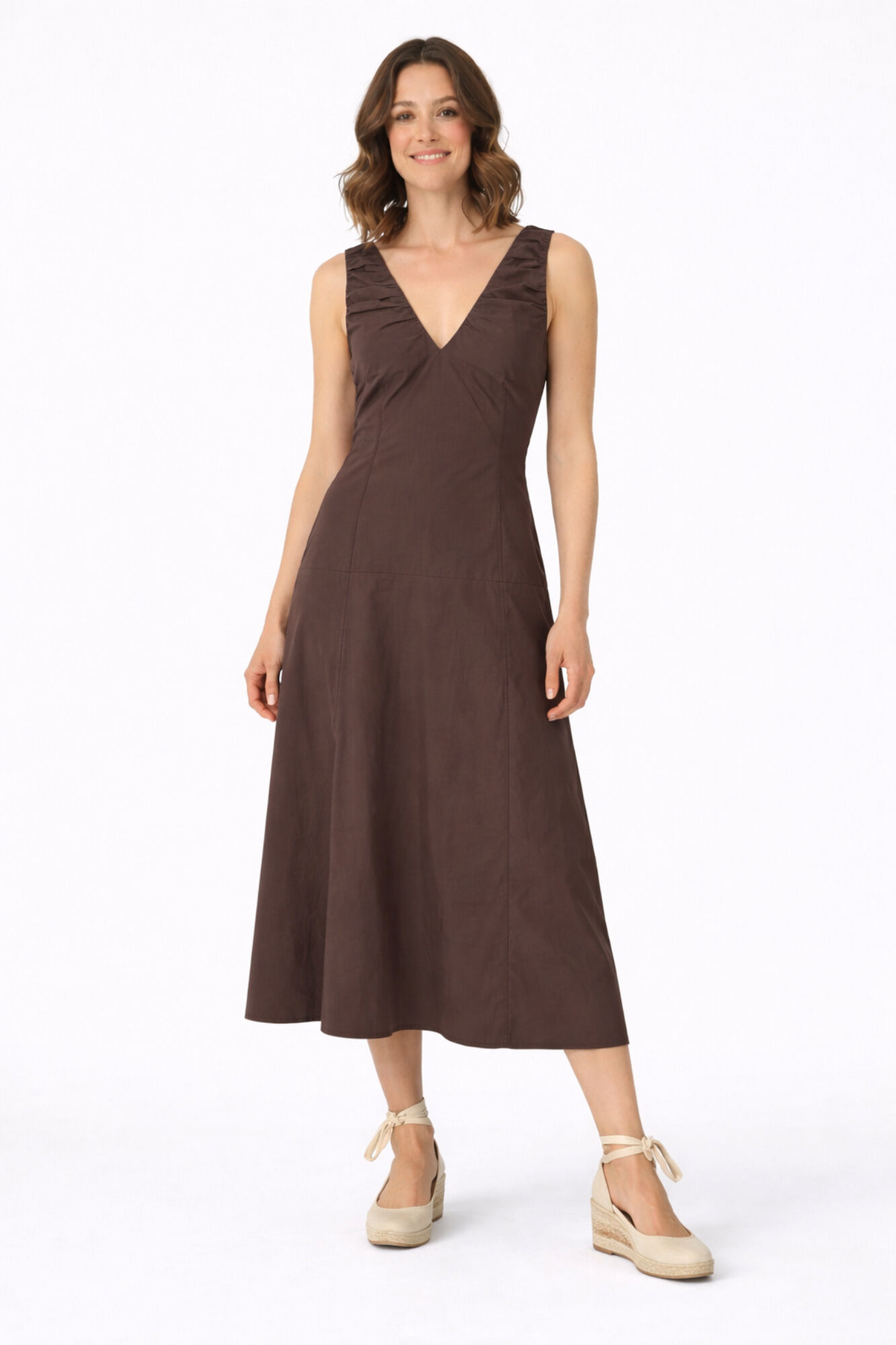 Vila Vestido largo con tirantes de algod&oacute;n