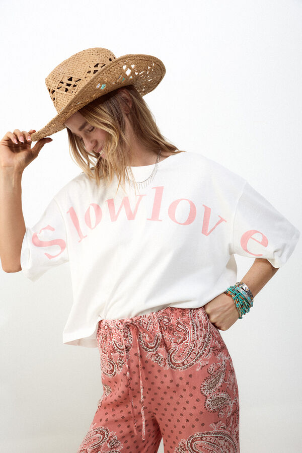 Slowlove Camiseta crop Slowlove Blanco