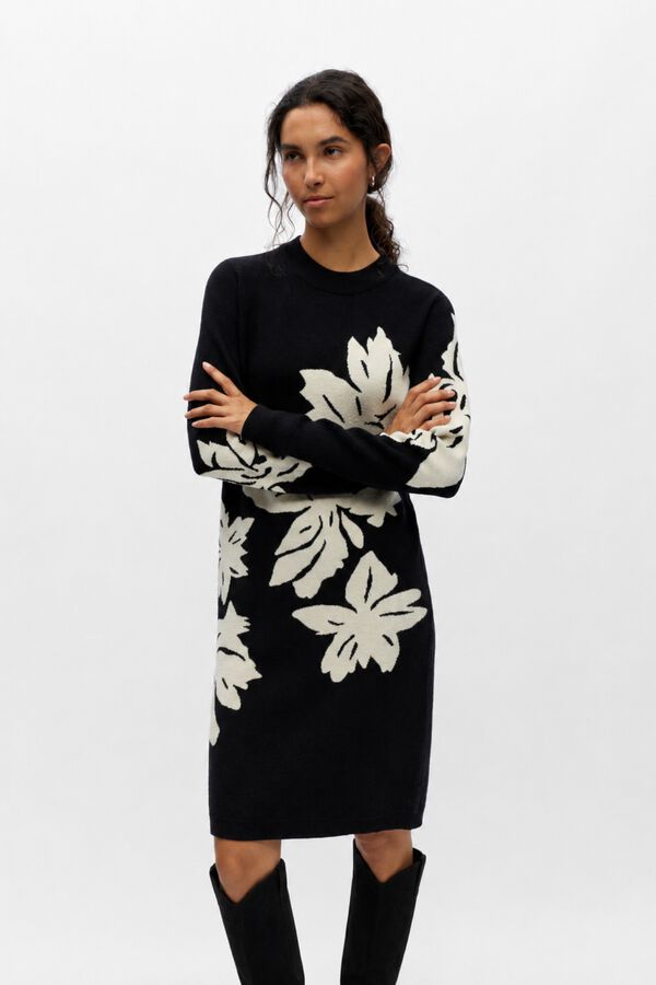 Object Vestido punto estampado Gris oscuro