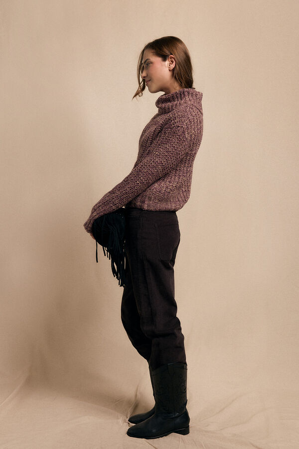 Slowlove Jersey cuello vuelto bicolor Lila