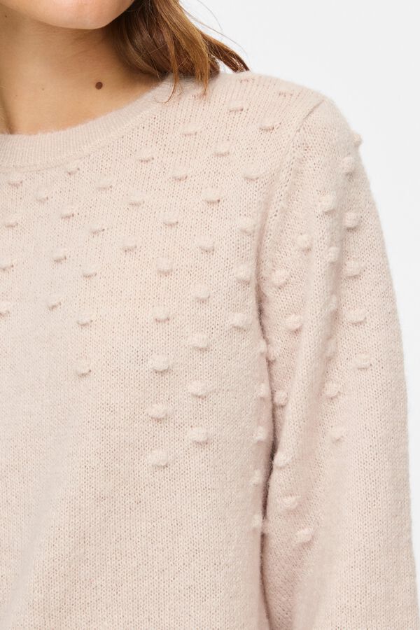 Vila Jersey de punto con textura bobble Beige