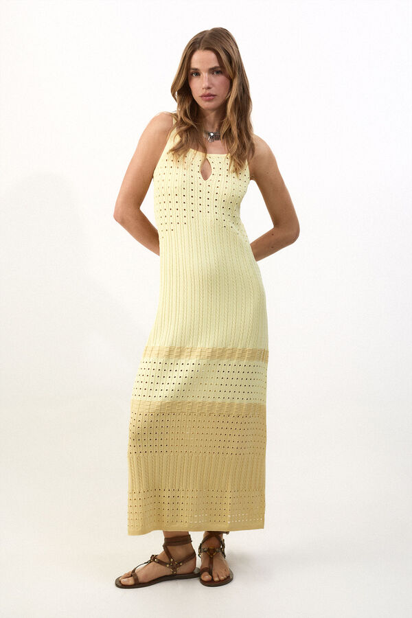 Slowlove Vestido punto degradado Amarillo
