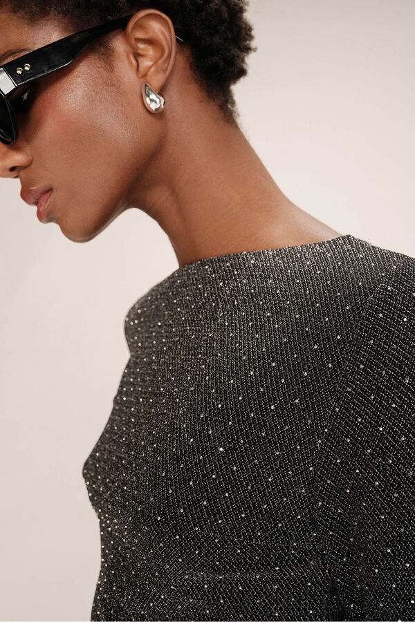 Grace & Mila Top pegado lúrex Gris