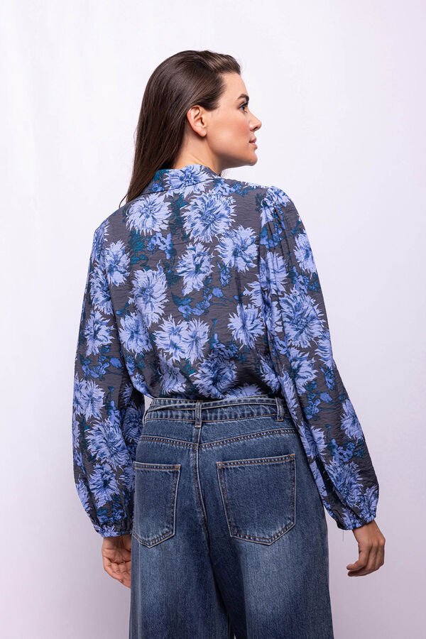 Object Camisa estampado flores Estampado azul