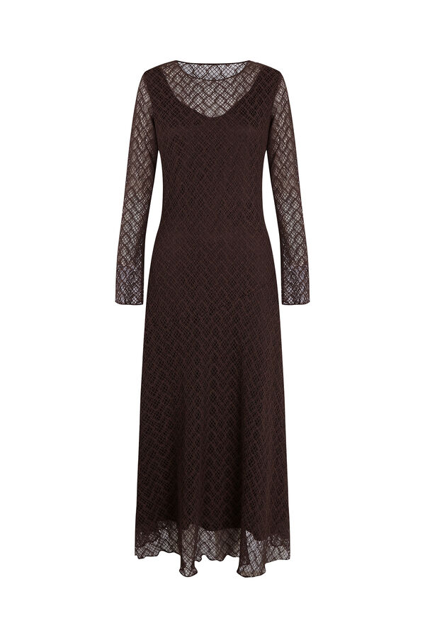 Slowlove Vestido encaje Marr&oacute;n oscuro