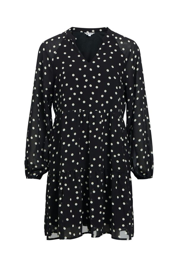 Object Vestido corto gasa estampado Negro