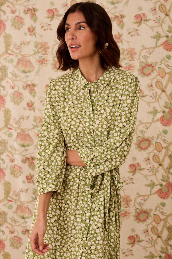 Pol&iacute;n Et Moi Vestido largo Marian Estampado verde