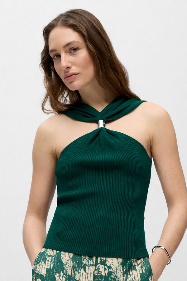 Object Top punto halter Turquesa