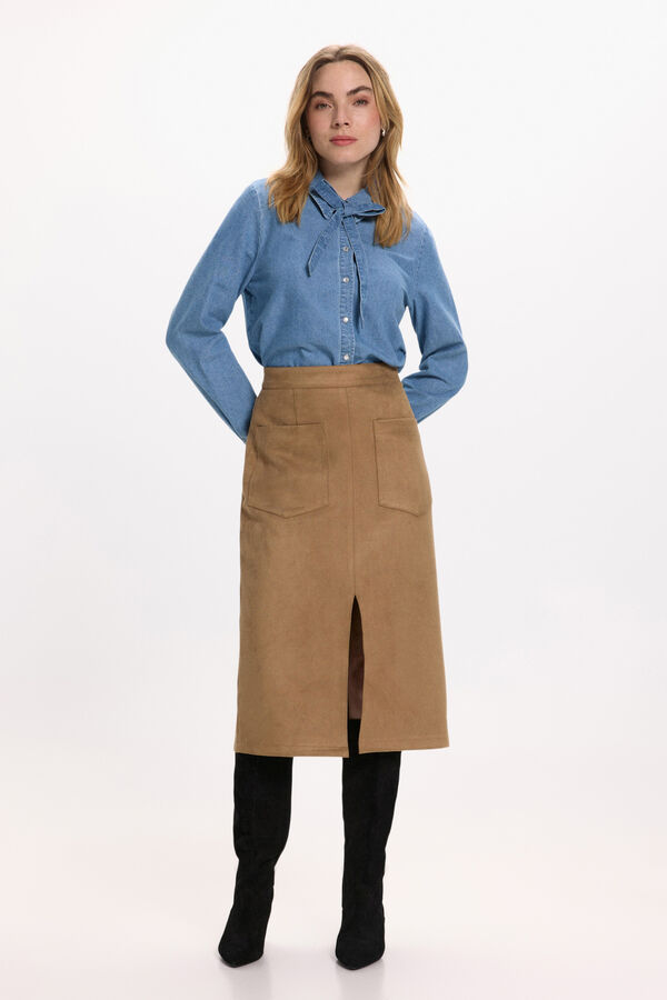 Vila Falda midi antelina Camel