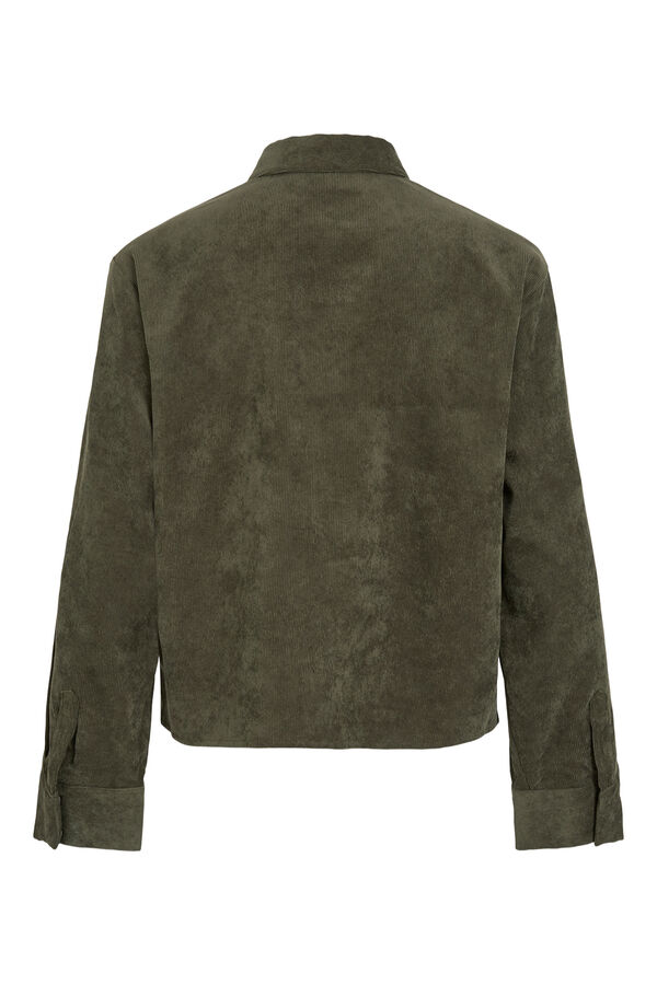 Vila Camisa de pana manga larga Verde oscuro