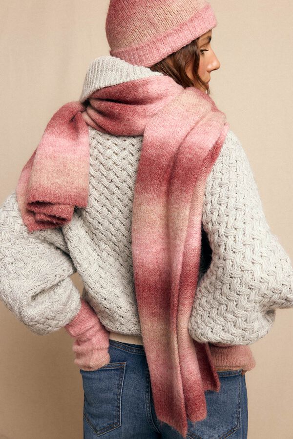 Slowlove Bufanda gruesa rayas Rosa