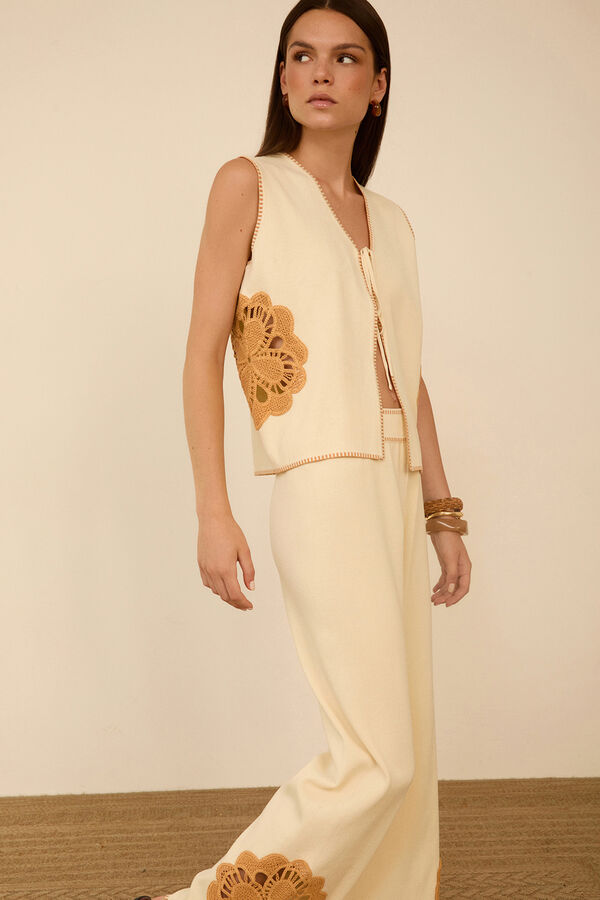 Meisie Chaleco de punto Beige