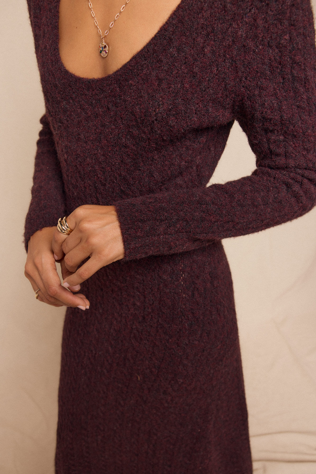 Slowlove Vestido punto aran&eacute;s