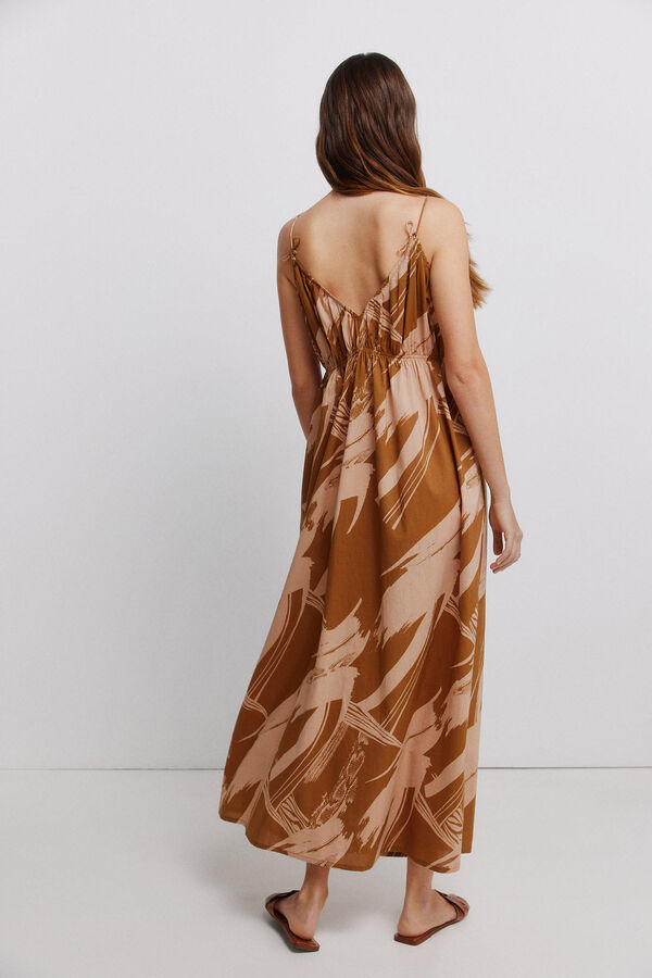Vila Vestido largo estampado Beige