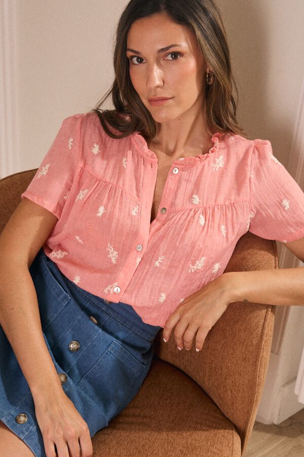 Pol&iacute;n Et Moi Camisa bordado Liara Coral