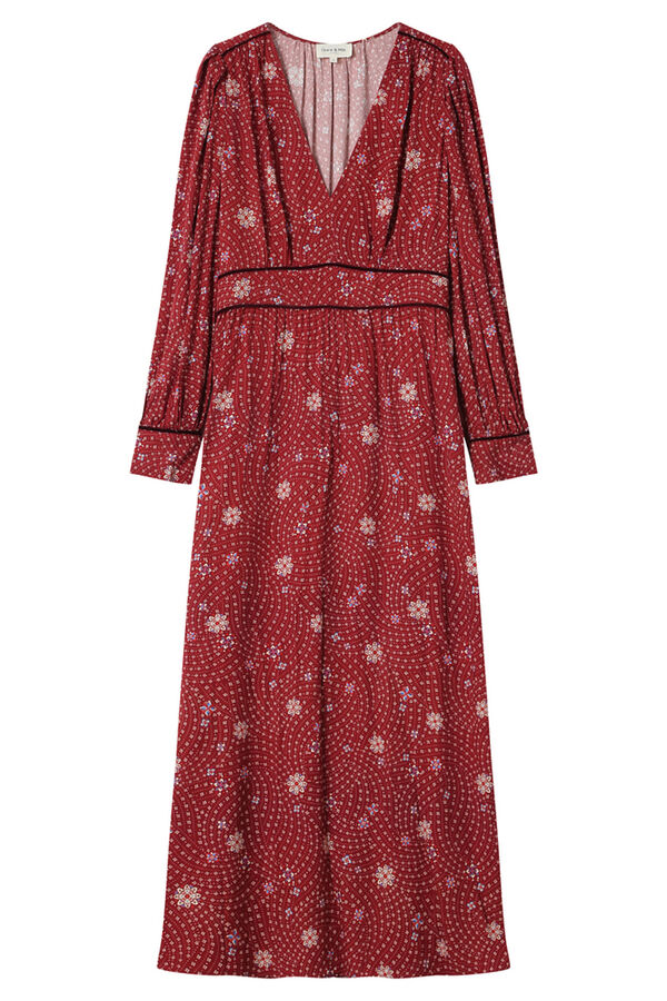 Grace & Mila Vestido largo con escote en pico Estampado rojo