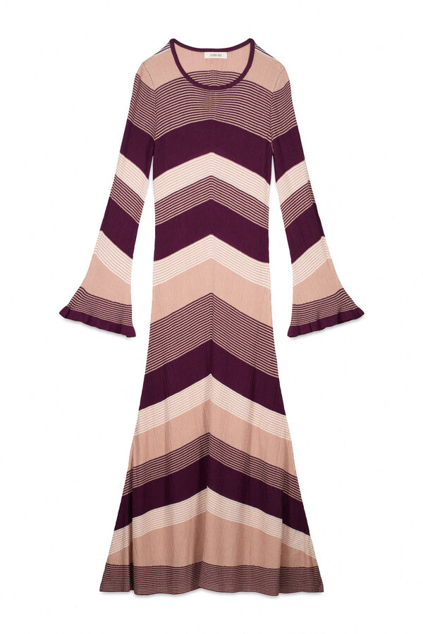 Slowlove Vestido punto zig zag Marfil