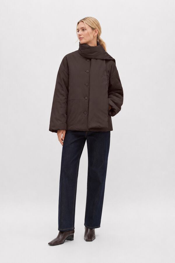 Object Chaqueta acolchada bufanda Marr&oacute;n oscuro