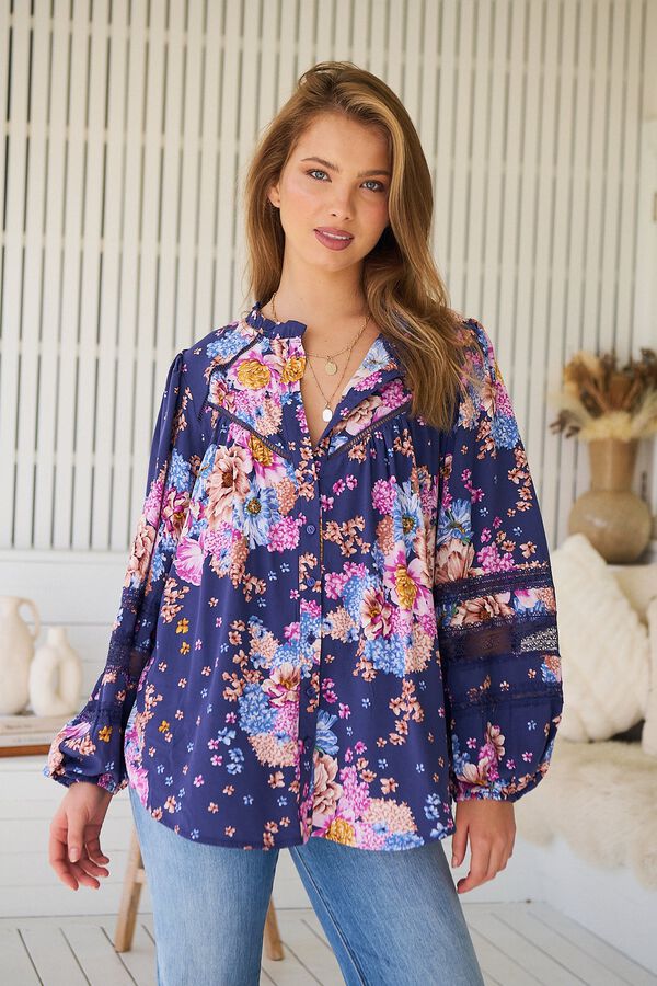 Jaase Blusa fluida Azul marino