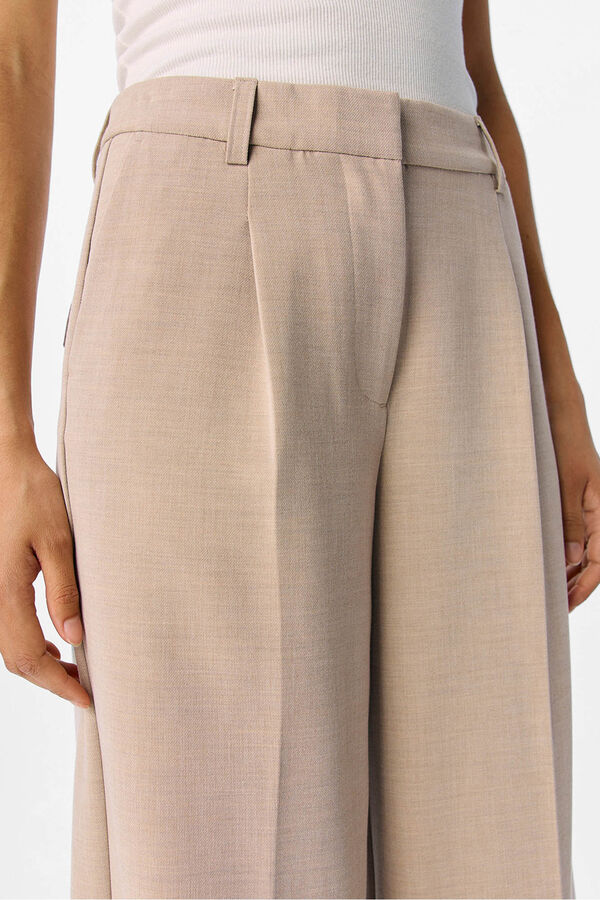 Object Pantal&oacute;n ancho con pinzas Marr&oacute;n